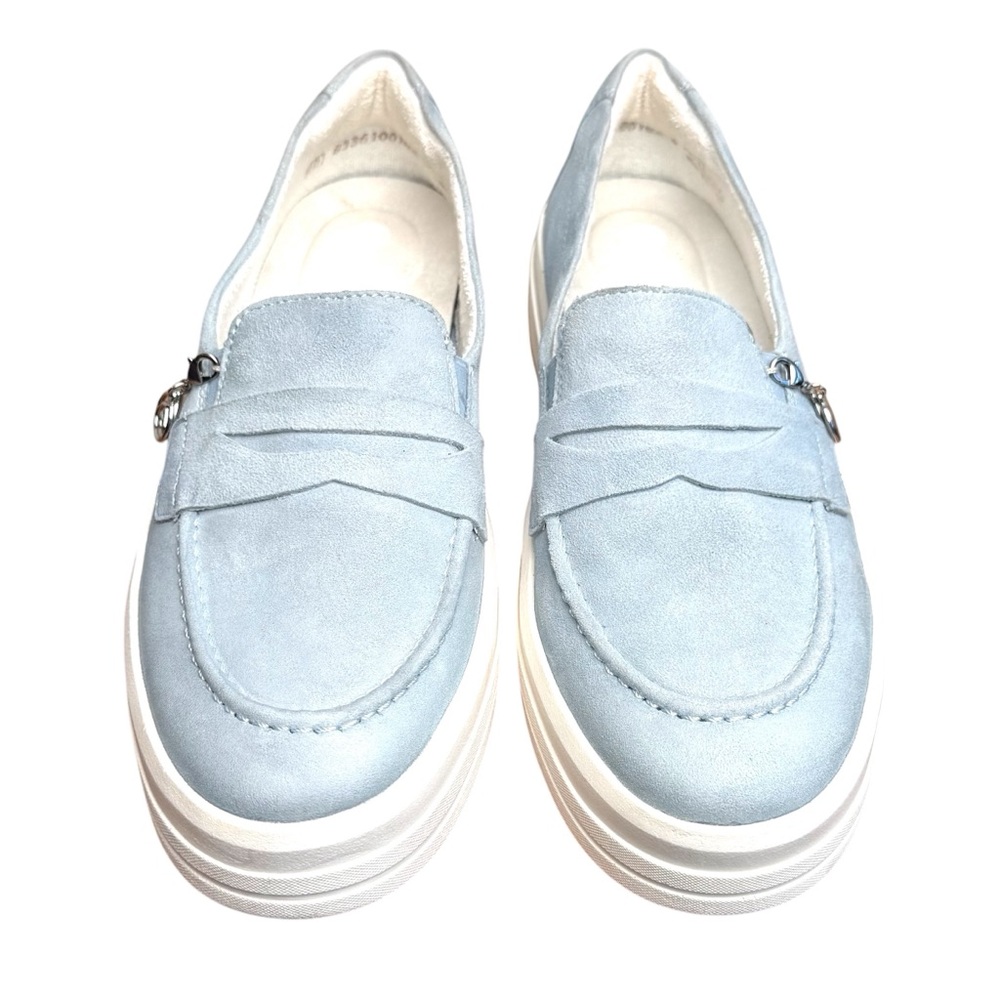 Remote Soft Women's D1C05 Julika Light Blue Platform Loafers Shoes Size 40 8.5-9 - Picture 4 of 13